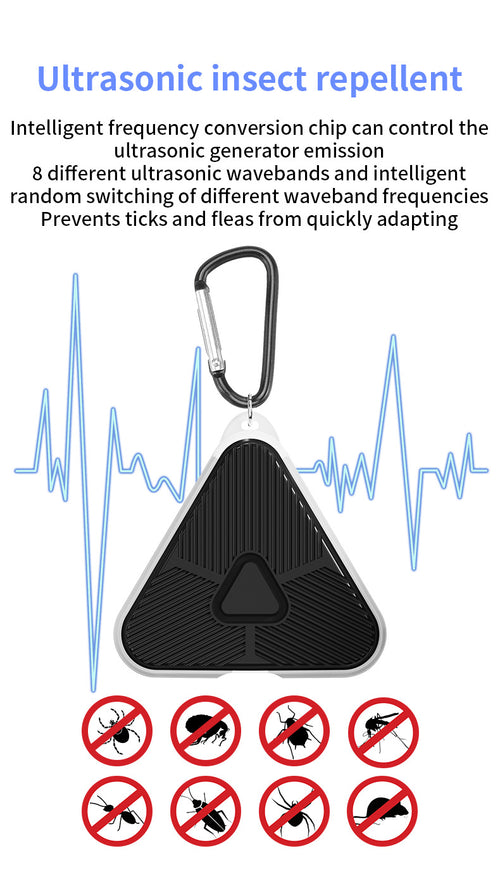 Ultrasonic Tick Flea Repeller Portable Keychain Pet Protection Uses Keep Ticks and Fleas
